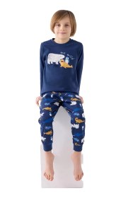 Resim Rolypoly Rp3420-2 Erkek Çocuk Kışlık İkili Pijama Takım Koyu İndigo 