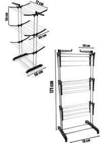 Resim Perilla Tiga 3 Katlı Tekerlekli Çamaşır Kurutmalığı 