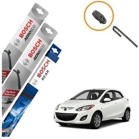 Resim Mazda 2 Muz Silecek Takımı Ön Arka Bosch Aeroeco 2007-2014 
