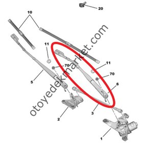 Resim Opel Astra (2022-2024) Sol Ön Cam Silecek Kolu (Orijinal) 