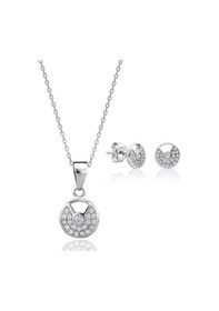 Resim Servi 925 Ayar Gümüş Orbis Kolye Ve Küpe Set-39 