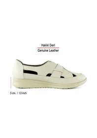 Resim Erkan Saçmacı Aida Bej Hakiki Deri Kesik Detaylı Lastikli Slip-on Günlük Ayakkabı Bej 