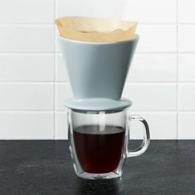 Resim Gri Seramik 4 Bardaklık Pour-Over, Demleme Seti 