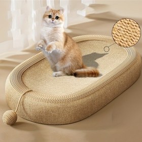Resim Bir Dokuma Kedi Tırmalama Tahtası ve Yatak Seti: Güçlü ve Dayanıklı, Tüy Dökmez, Kediniz Arkadaşınız İçin Mükemmel. 