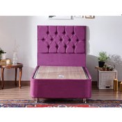 Resim Nironyatak Niron Purple Baza Ve Başlık Seti - 90X200 Cm Tek Kişilik Sandıklı 