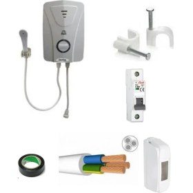Resim Simetra Sımetra Elektrıklı Şofben 7mt Kablolu Tam Takım Set 2 Yıl Garantılı 