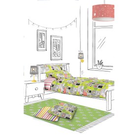 Resim Neighbors Çift Taraflı Pamuk Saten Çok Renkli Çocuk Nevresim Seti 140x200cm 