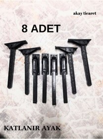 Resim AKAY TİCARET Sofra Ayağı Katlanır Yer Sofrası Sini Altı Siyah Plastik Ayak Laptop Sehpası 22 Cm (8 ADET) 