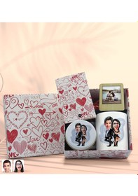 Resim BK Gift Sevgiliye Özel Karikatürlü Kutuda Hediye Seti, Kupa Bardak, Sevgili Hediyesi, Kokulu Mum, Fotoğraflı Çerçeve-9 