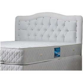 Resim Setaymobilya Baza, Şah Beyaz Çift Kişilik Baza + Başlık + Deluxe Yatak 
