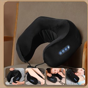 Resim Ergonomik U-Şekilli Boyun Masajı Cihazı ile Isıtma ve Kneading, Yavaş Geri Dönüşüm Bellek Desteği ile Elektrikli Servikal Masaj Cihazı, Dayanıklı Kokusuz Malzeme, Taşınabilir Basınç Giderme Cihazı, 4 Düğme Ayarı, Çok Seviyeli İntensite Ayarı, Profesyonel Masaj Masa Ped'i 