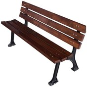 Resim Bahçe Bankı Döküm Ayaklı Bank Ahşap Bahçe Bankı Park Oturma Bankları Çok Renkli 