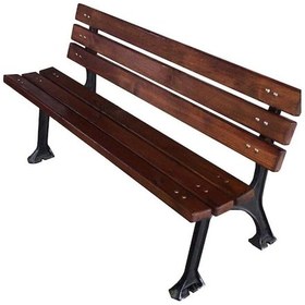 Resim Bahçe Bankı Döküm Ayaklı Bank Ahşap Bahçe Bankı Park Oturma Bankları Çok Renkli 