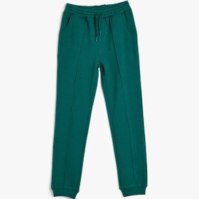 Resim Koton Basic Jogger Eşofman Altı Beli Bağlamalı Şardonlu Yeşil 5wkb40146tk Yeşil 