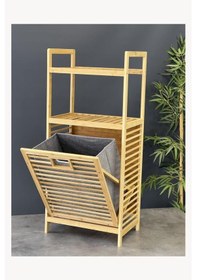 Resim Mien Bambu Hazneli Çamaşır Sepeti - 45x30x100cm Bambu 