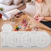 Resim 6 adet Dokuma Disk Seti Yuvarlak ve Kare Boncuk Halatları, DIY Aksesuarları Bileklik Dokuma Tahta İpliği Örgü Araçları, El Halat Araçları 