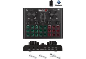 Resim Midex GMX-1 Record Head Set Condenser Mikrofon Kulaklık Ses Kartı Canlı Yayın Paketi (Telefon ve PC) 