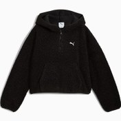 Resim Wardrobe ESSENTIALS Kadın Geniş Kesim Kapüşonlu Polar SWEATSHIRT 