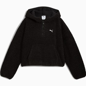 Resim Wardrobe ESSENTIALS Kadın Geniş Kesim Kapüşonlu Polar SWEATSHIRT 