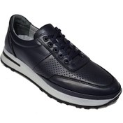 Resim Öztürk Bağlı Kat Kat Deri Model Casual Ayakkabı Ay-835 Laci Beyaz Lacivert - Beyaz 