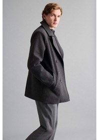 Resim Defacto Slim Fit Dar Kesim Düğmeli Cepli Astarlı Kaşe Kaban Parka D1521ax25wnar198 Antrasit-ar198 