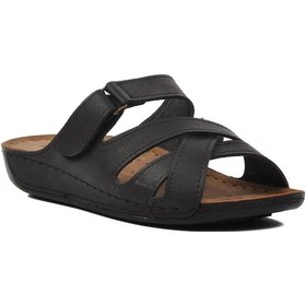 Resim Aryan 08-054 Anatomic Kadın Dolgu Topuk Terlik Siyah 