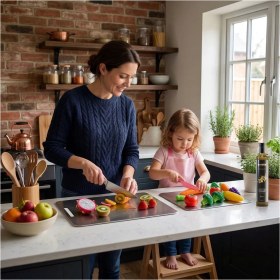 Resim Farmtokid Paslanmaz Çelik Kesme Tahtası 20X30CM 316 Kalite - Outlet Ürün 