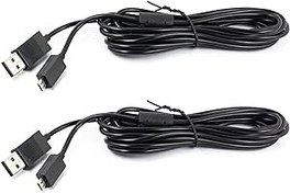 Resim whiteeeen Xbox One 9FT için Işık ile 2 adet Denetleyici Mikro USB Veri Kablosu 