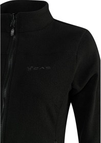 Resim 2As Cara Kadın Tam Fermuarlı İnce Polar Sweatshirt Siyah Siyah 