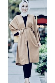 Resim CNG MODA Tesettür Kuşaklı Kimono 