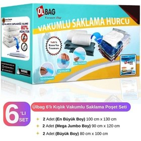 Resim Kışlık Set 6'lı 75 Mikron Ekstra Kalın Vakumlu Hurç 2ad 80x100 2ad 90x120 2ad 100x130 Şeffaf 