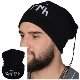 Resim Göktürk Nakışlı Siyah Polar Boyunluk Siyah 