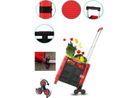 Resim Staxx Power Portatif Teleskopik Uzar Merdiven Çıkabilen Alışveriş Koli Yük Paket Taşıma El Pazar Arabası 100 kg 