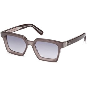 Resim ZEGNA Unisex Gri-Füme Organik Aynalı (UV) Cam Selüloz Asetat (Selüloid) Kapalı Çerçeve Dikdörtgen Güneş G 