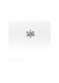 Resim Zirkon Taşlı Kar Tanesi Tragus & Helix Piercing Gümüş Kaplama, Anti Alerjik, 8 Mm Çok Renkli 