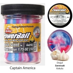 Resim Berkley PowerBait Doğal Kokulu Glitter (Simli) Alabalık Hamuru - Captain America 