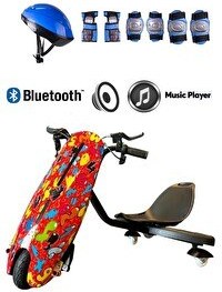 Resim Citymate Drift Car Elektrikli Kaykay Hoverboard Işıklı Bluetoothlu Desen22 - Kask Ve Dizlik 