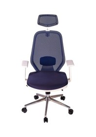 Resim Ofisbazaar Dali Beyaz Fileli Yönetici Koltuğu Ergonomik Başlıklı Ofis Koltuğu Lacivert Lacivert 