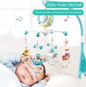 Resim Moveevo Kız Bebek Uyku Yatağı: Müzik, Gece Lambası Ve Projektörlü Kumandalı, Döner Kartoon Pendan Ve Oyunculuk Oyuncakları İle Paketlenebilir Pembe 
