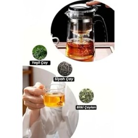 Resim Storemax Sihirli Borosilikat Cam Demlik 900 ml Dayanıklı & Tek Tuşla Demleme 