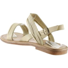 Resim Bueno Shoes Sarı Deri Kadın Düz Sandalet 