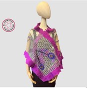 Resim Uretti - Tülin 3528 - El Yapımı Dantel Kumaş Üzerine Islak Keçe Çalışması Çok Amaçlı Örtü / Şal / Runner - 47 X 184 Cm Mor 