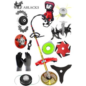 Resim Ablacks C-52 Profesyonel Sırt Tırpan + Akrep Çapa Aparatı + 9 Lu Bahçivan Seti 