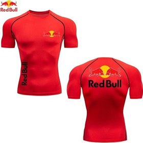 Resim Red Bull Erkek Spor T-shirt - Koşu, Boks, Jiu Jitsu İçin Çabuk Kuruyan Sıkıştırma Üstüwhıte WHITE 
