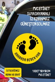 Resim alışveriş kurdu Arabada Bebek Var Araba-Motosiklet Cam Etiket Sticker - Unisex 