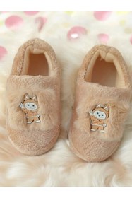 Resim leon Labubu figürlü çocuk patik ayakkabı panduf 