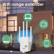 Resim ourlife 4-Antenalı Yüksek Kazançlı WiFi Genişletici - Geliştirilmiş Sinyal Gücü, Azaltılmış Kör Noktalar, Kararlı Isı Dağılımı, Kalıcı Performans, Seyahat, Uzun Mesafe, 360° Kapsama Alanı, Gelişmiş Kablosuz Ağ Deneyimi 