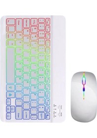 Resim Türkçe Q Aydınlatmalı Klavye Mouse Seti Kablosuz Bluetooth Destekli Diğer 