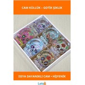 Resim Kuru Kafa Figürlü Dekoratif Cam Küllük 