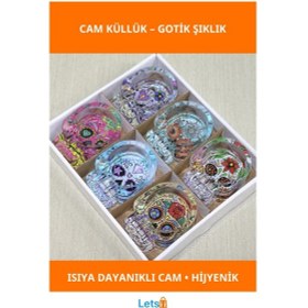 Resim Kuru Kafa Figürlü Dekoratif Cam Küllük 